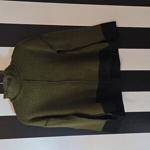 Sweet Romeo Forest Green and Black Turtleneck Sweater